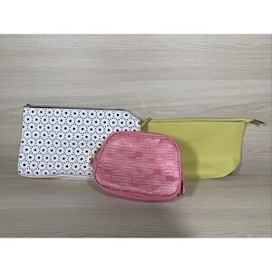 Lot of 3 MakeUp‎ Bags Estee Lauder Pastel, Spring, Eyelet, Pretty, Functional